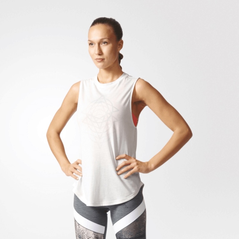❗️LTD EDITION❗️adidas white Wanderlust tank- S
