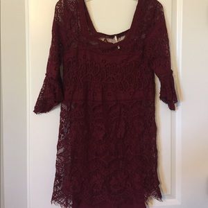Free people lace dress with slip
