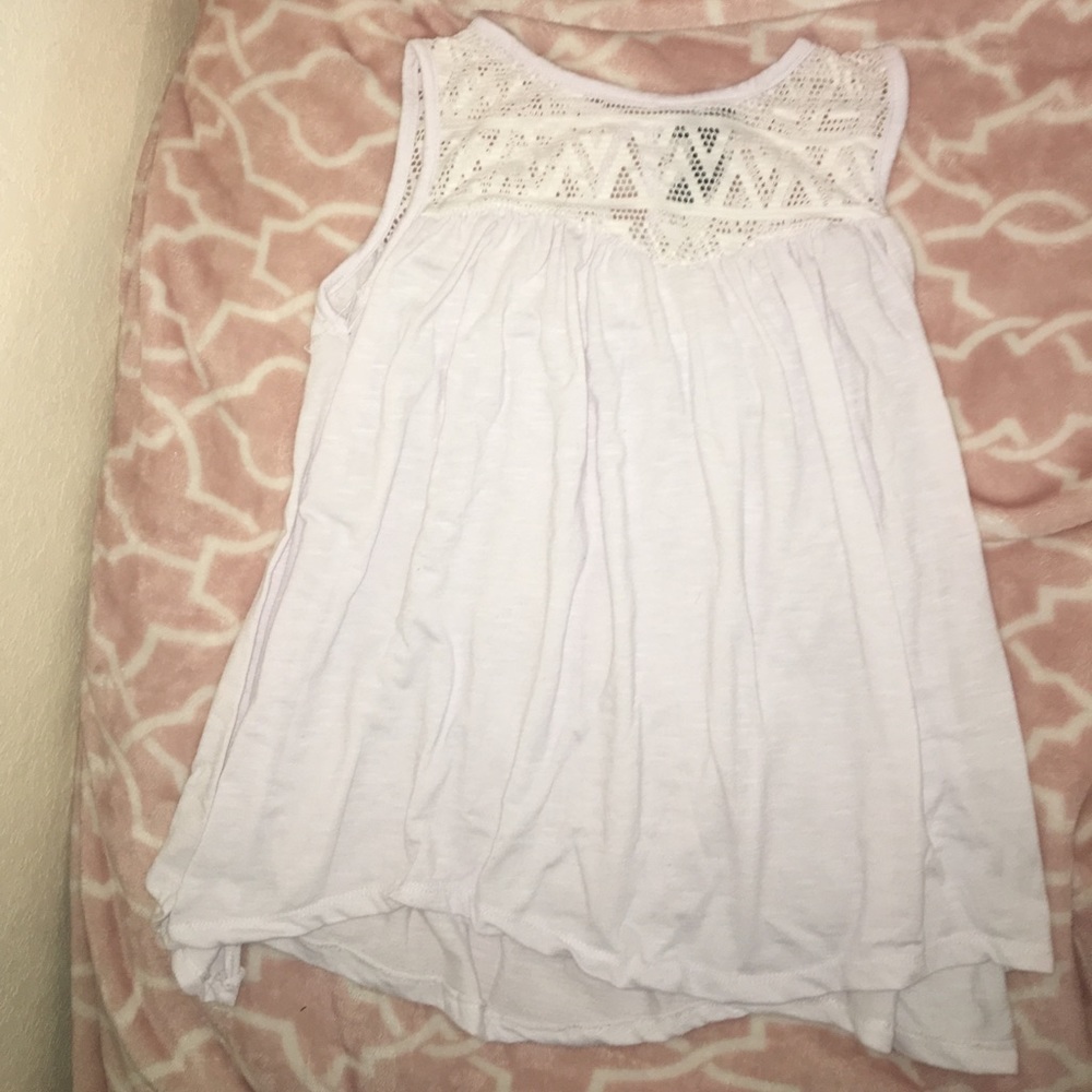 white tank top with lace detail