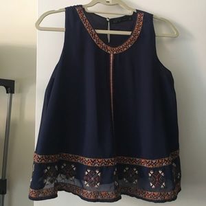 Zara basic never worn navy sleeveless blouse Zara basic never worn navy sleeveless blouse
