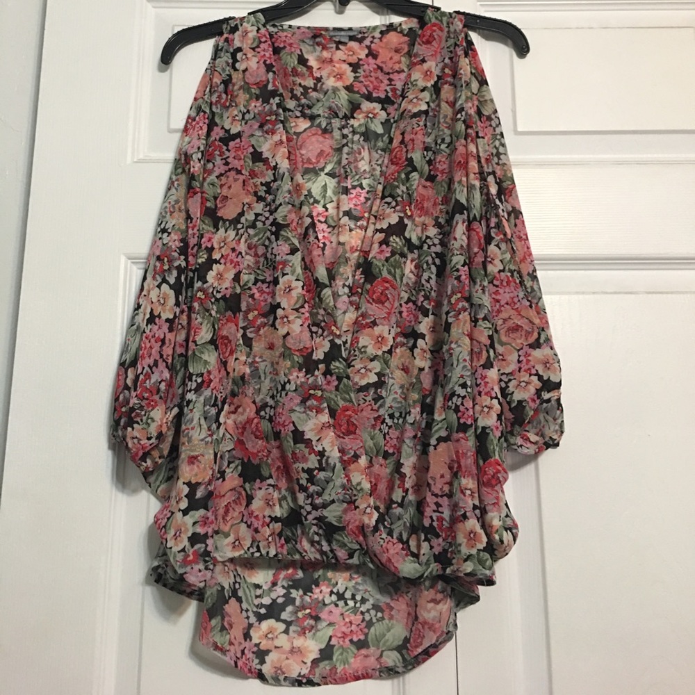 Cold Shoulder Floral Blouse