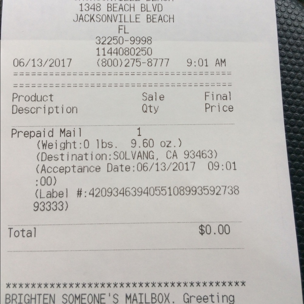 Shipping label