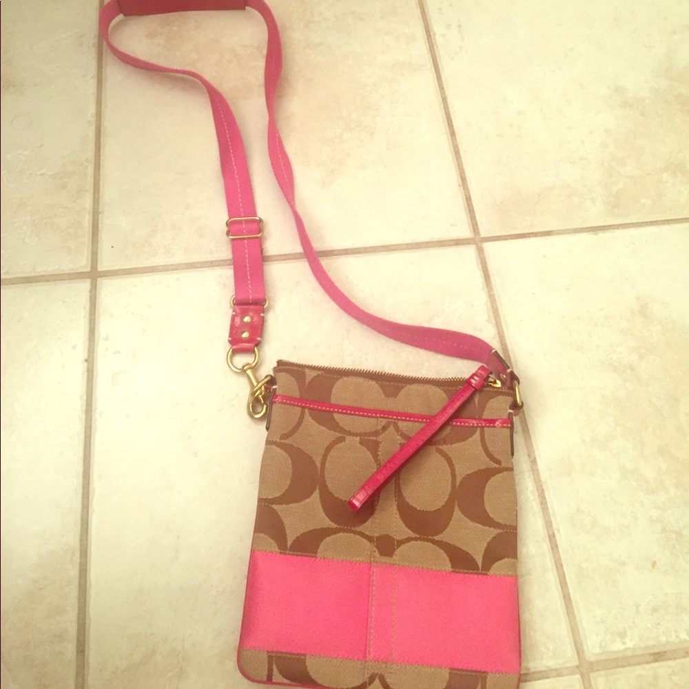Pink Coach Shoulder Bag