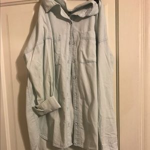 Light wash boyfriend button down shirt