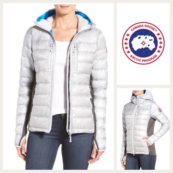 hybridge lite slim fit hooded packable goose down coat