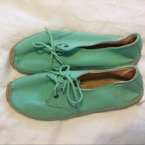 Mint green espadrilles soludos
