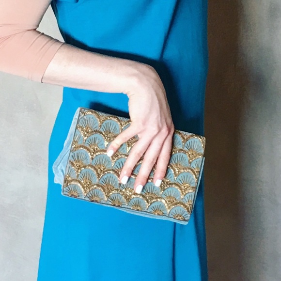 SOLD Vintage Zardozi Embroidered clutch - Picture 7 of 8