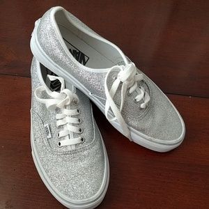 Women's silver sparkly Vans new