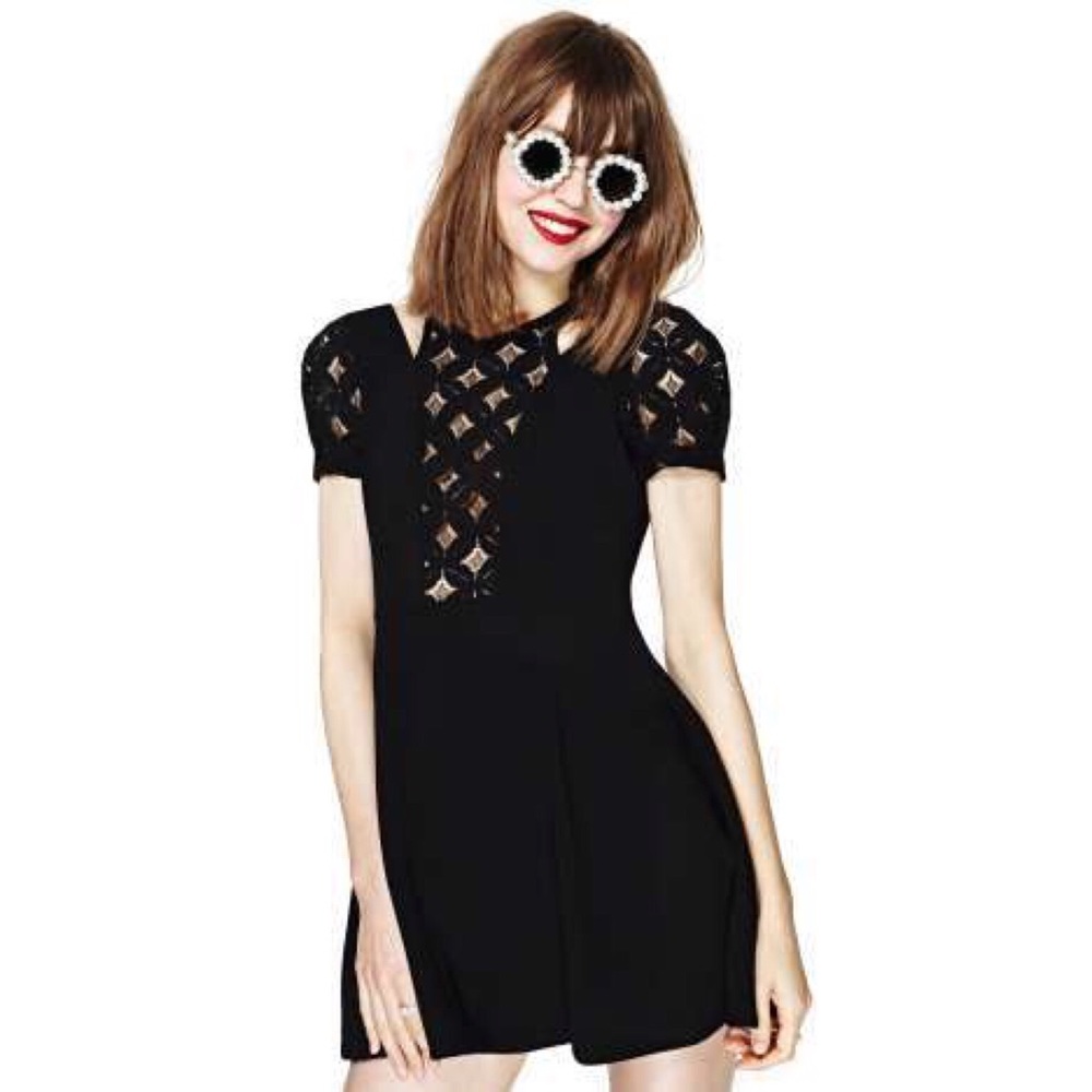 Nastygal Dark Wave Dress LBD size S