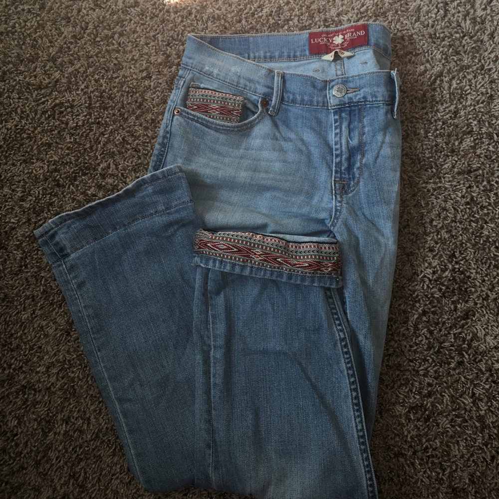 RARE!!! Lucky Brand Sweet 'n Crop Jeans PATTERNED
