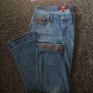 RARE!!! Lucky Brand Sweet 'n Crop Jeans PATTERNED