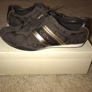 Coach Brown Jayme Signature Suede Shoe