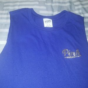 Pink- Sequinced muscle t shirt