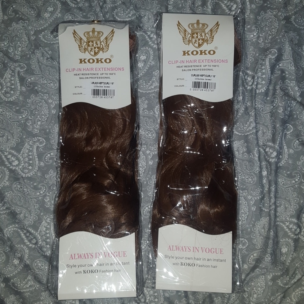 Thick golden brown koko clip in hair extensions