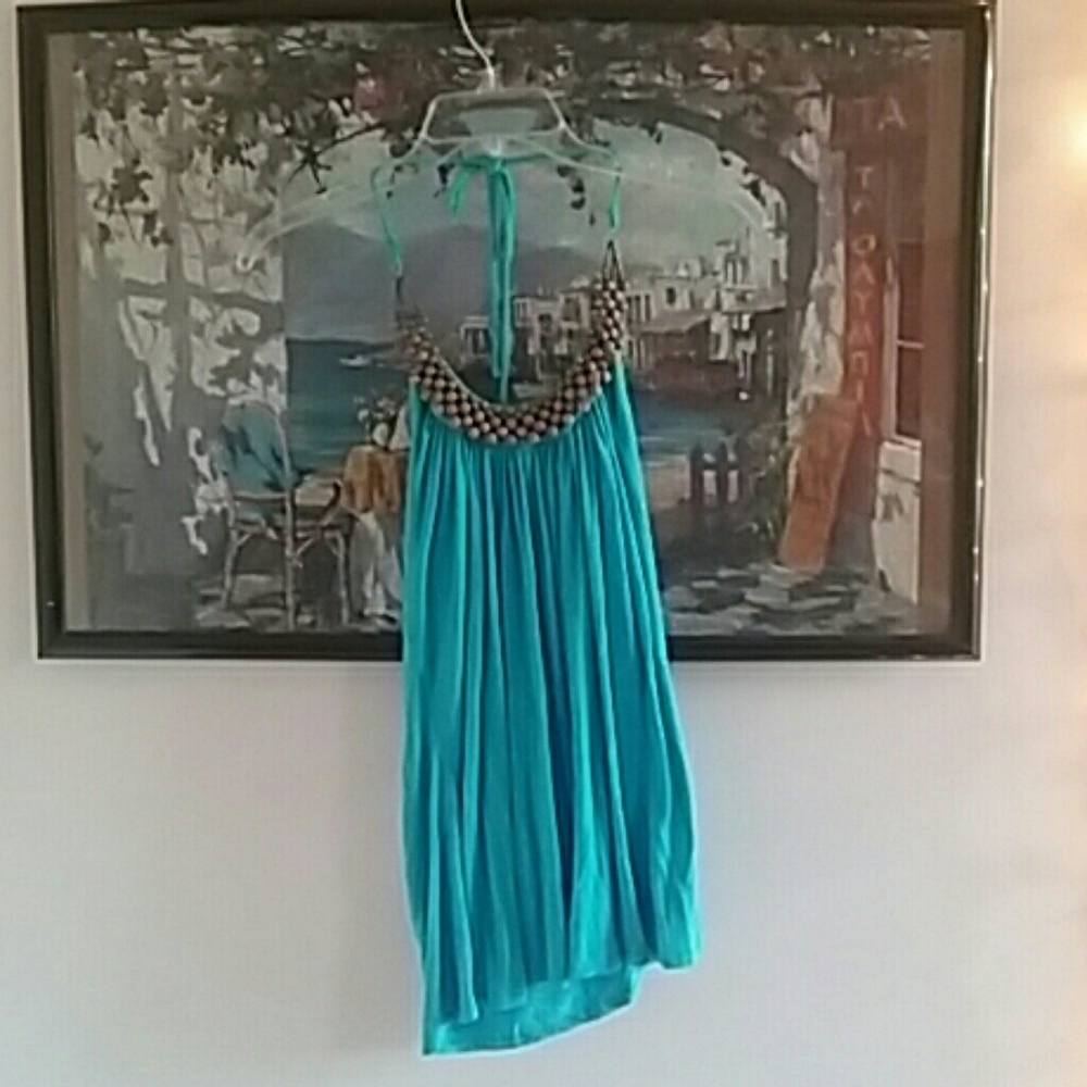 Blue I.N. San Francisco Spaghetti Halter Top