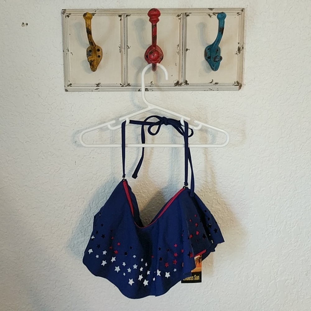 Red and Blue Star Bikini Top