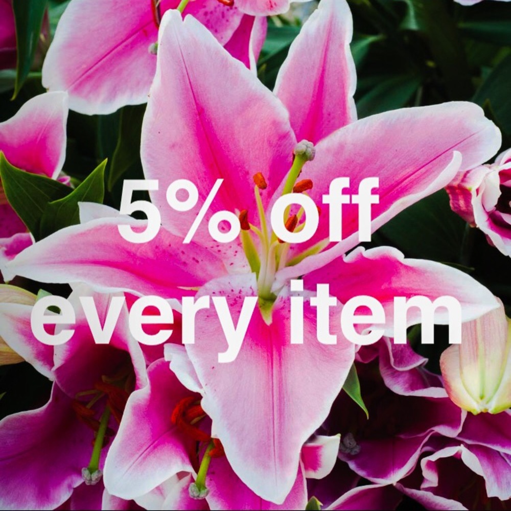 5% off ANY item in my closet! TODAY ONLY 6/13/17