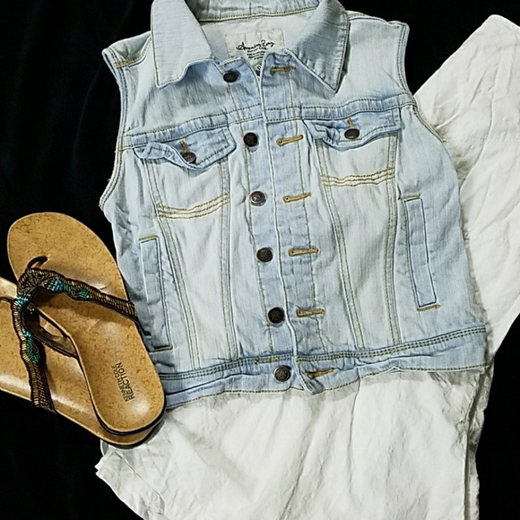 American Rag Jackets & Blazers - American Rag distressed denim vest