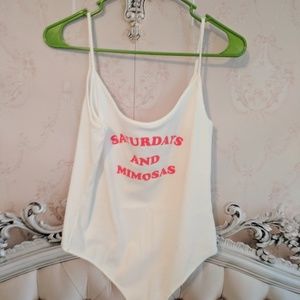 Saturdays & Mimosas Express bodysuit Large NWT