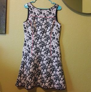 Floral Dress w/Neon piping