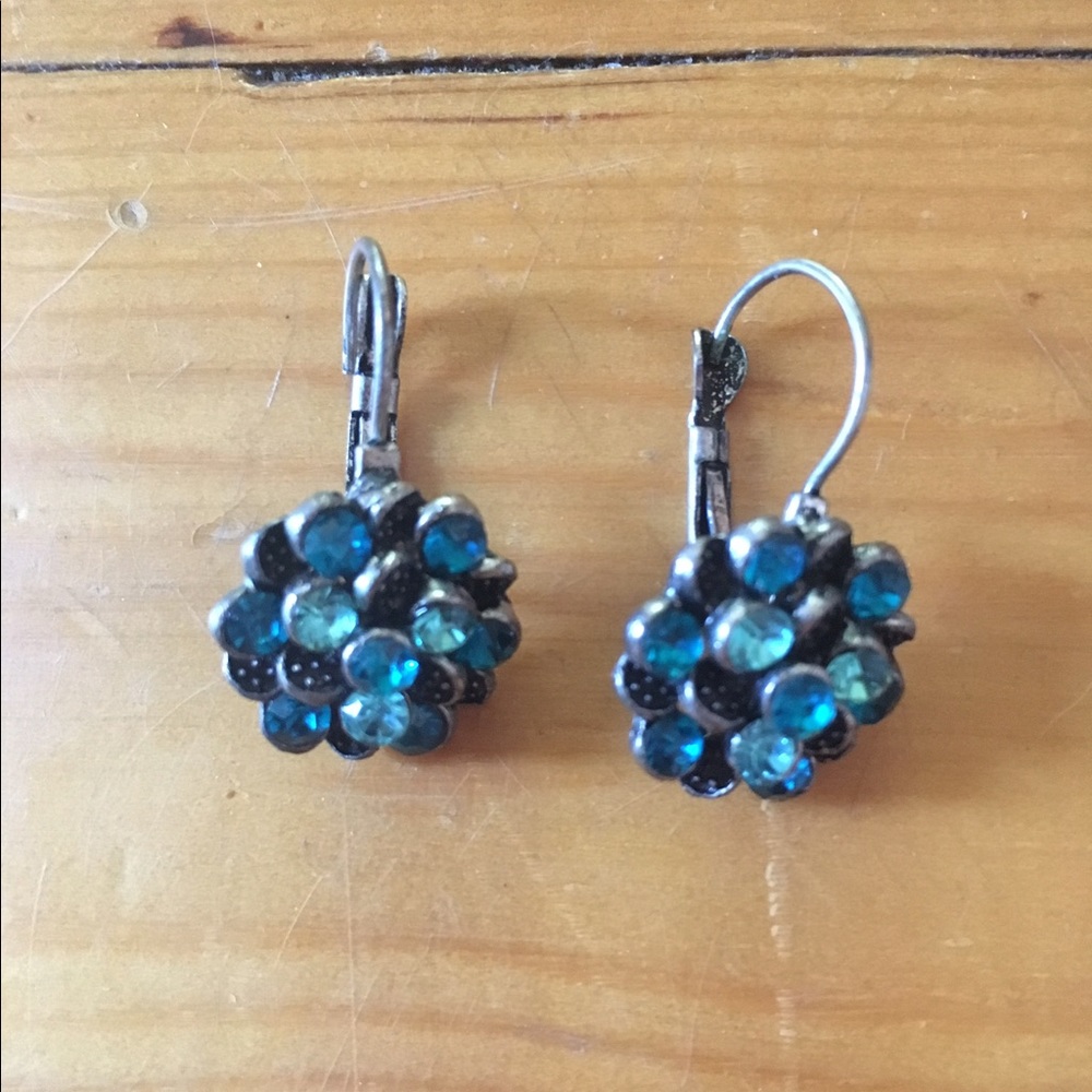 Blue bauble earrings