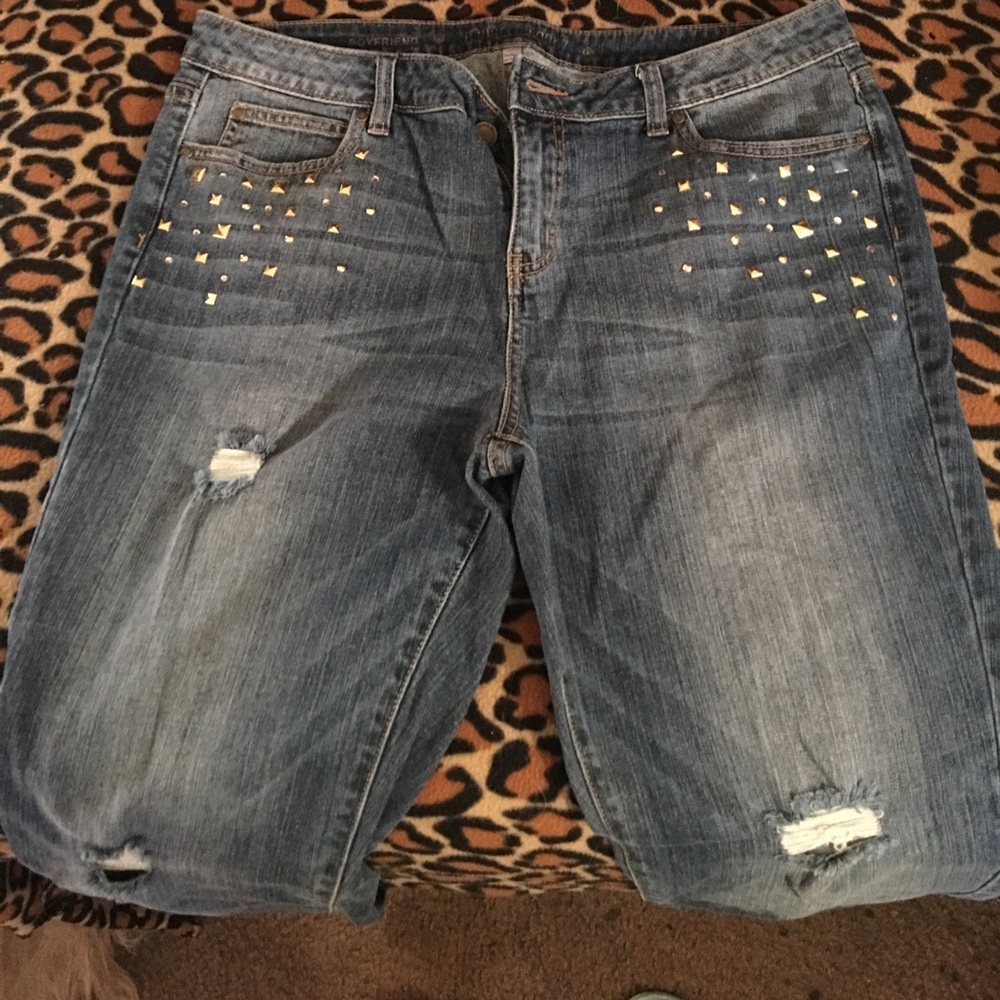 Jennifer Lopez studded destroyed ankle