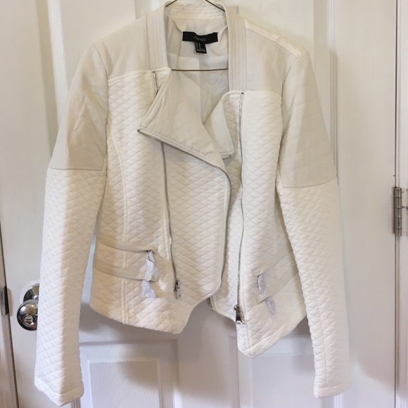 Forever21 White Motorcycle Jacket - Picture 1 of 4