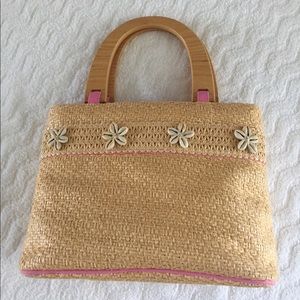 LILLY PULITZER STRAW WOVEN HAND BAG "New"