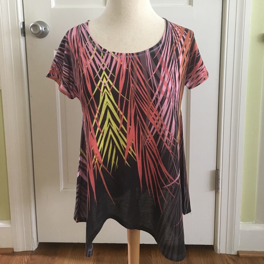Rock & Republic Palm Print Tee/Tunic