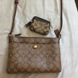 Cross body coach bag and wallet