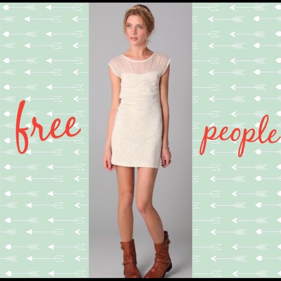 2/40 Free People Antique White Mini Dress - Picture 3 of 8