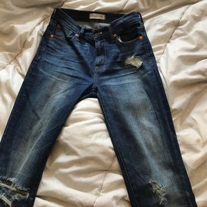 Madewell destroyed skinny skinny high risers