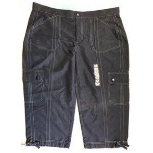 BCG microsuede stretch athletic capri navy Sz XL