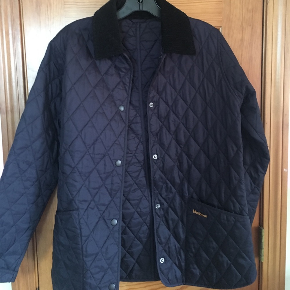Navy quilted Barbour jacket