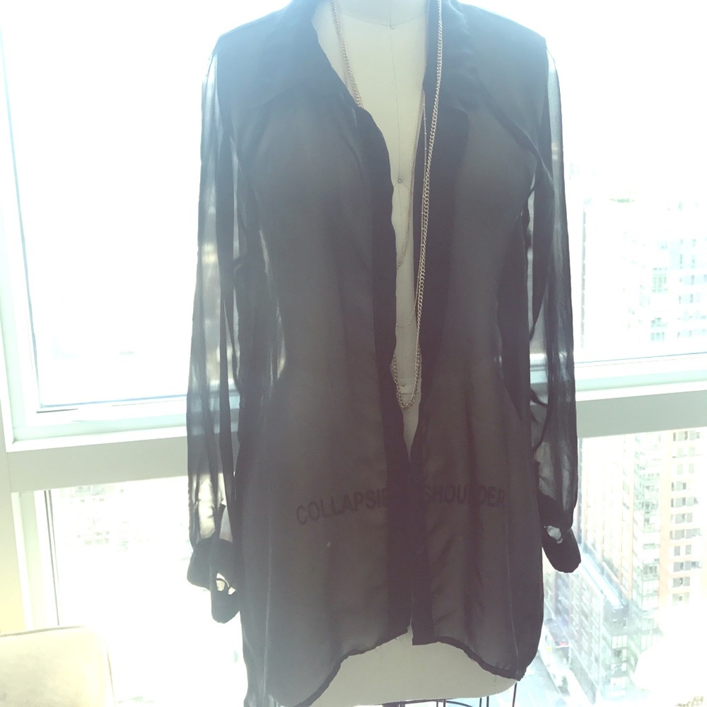Sheer long sleeve top
