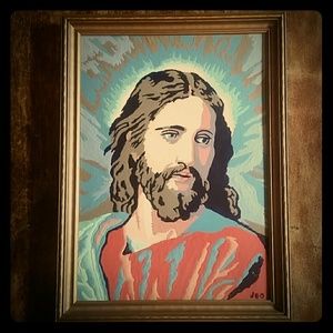 Paint by Numbers Jesus. Oil, Professionally framed