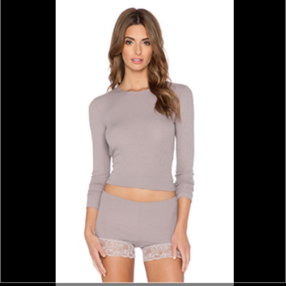 NWT REVOLVE ONLY HEARTS FEATHER WEIGHT STRETCH COTTON BODYCON SOFT RIB TOP M