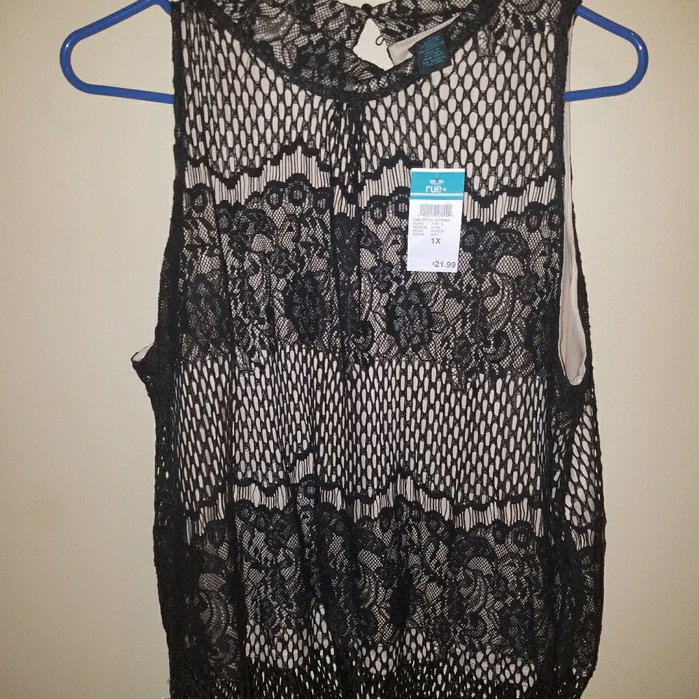 Black lace tank top
