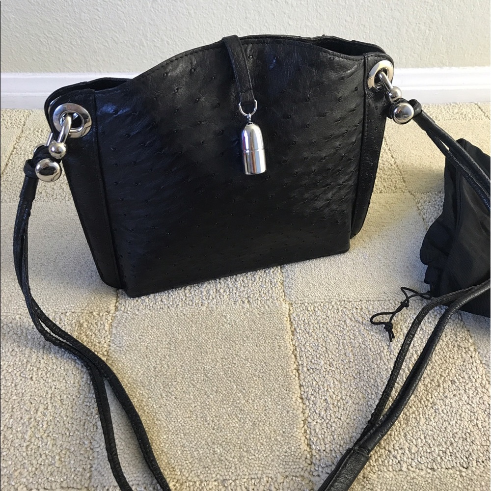 Genuine Ostrich Leather black