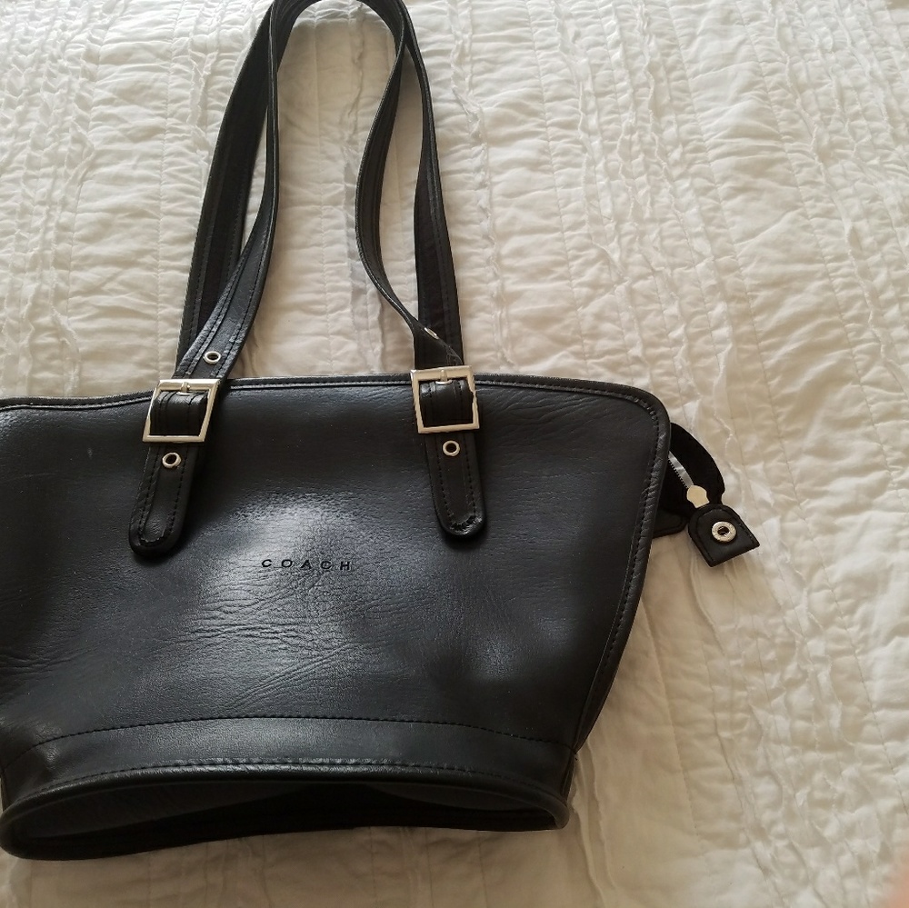 Vintage Coach black leather satchel