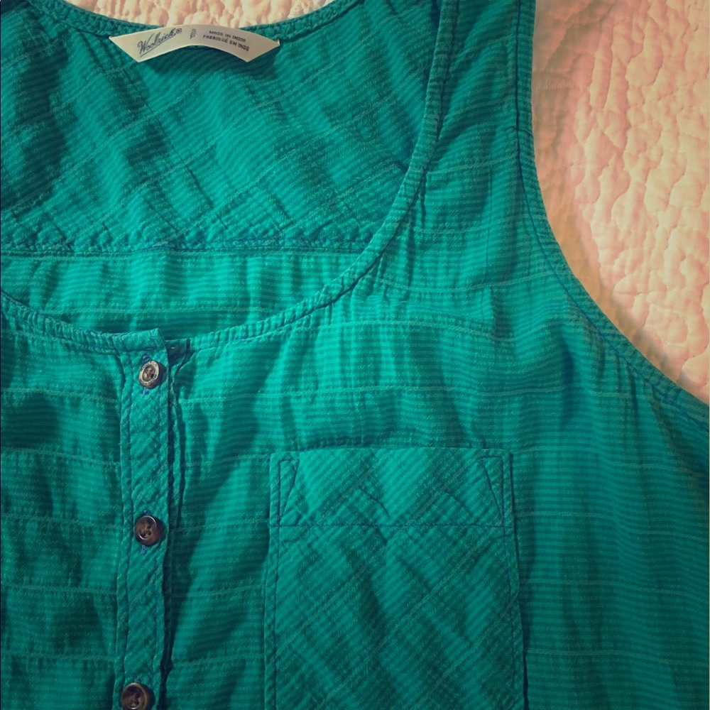Woolrich lightweight teal summer top size small