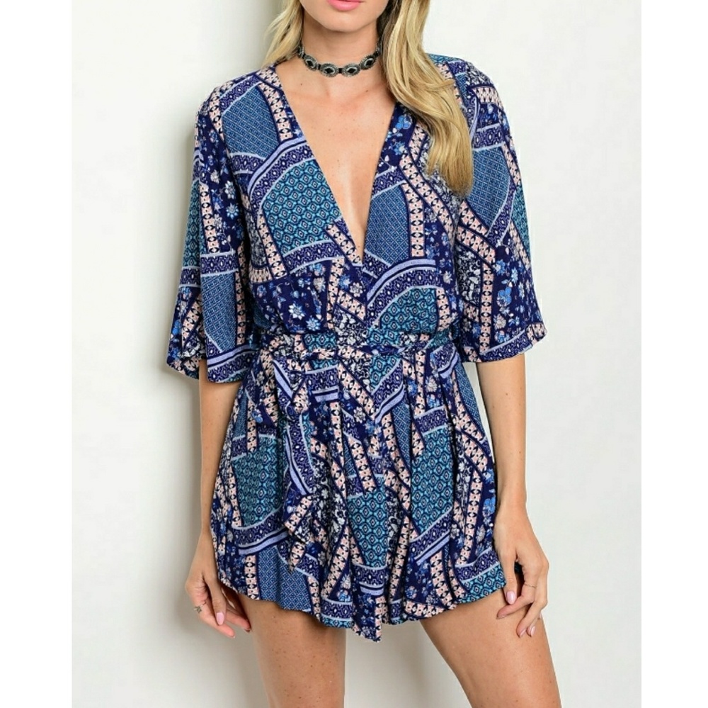 Navy Multi Romper