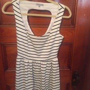 Black and white striped dress
