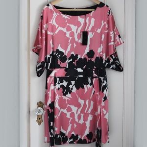 BCBG black and pink kimono style dress NWT