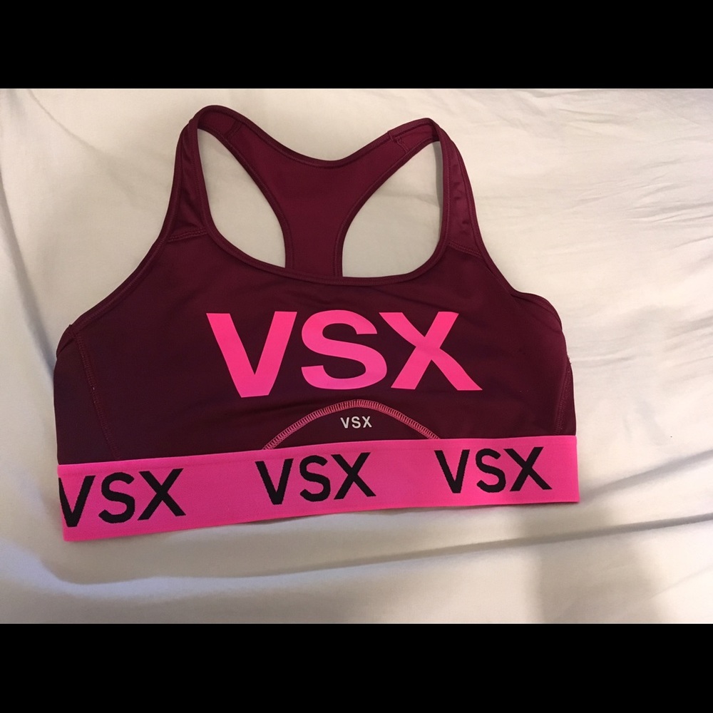 Pink sports bra