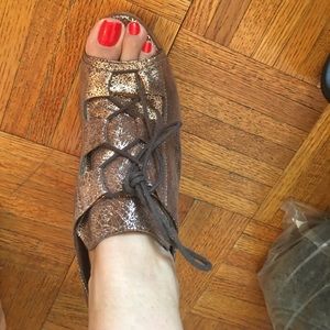 Rachel Comey Wedge metallic copper sandals