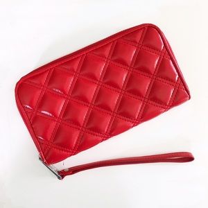 Marc Jacobs red leather quilted wallet