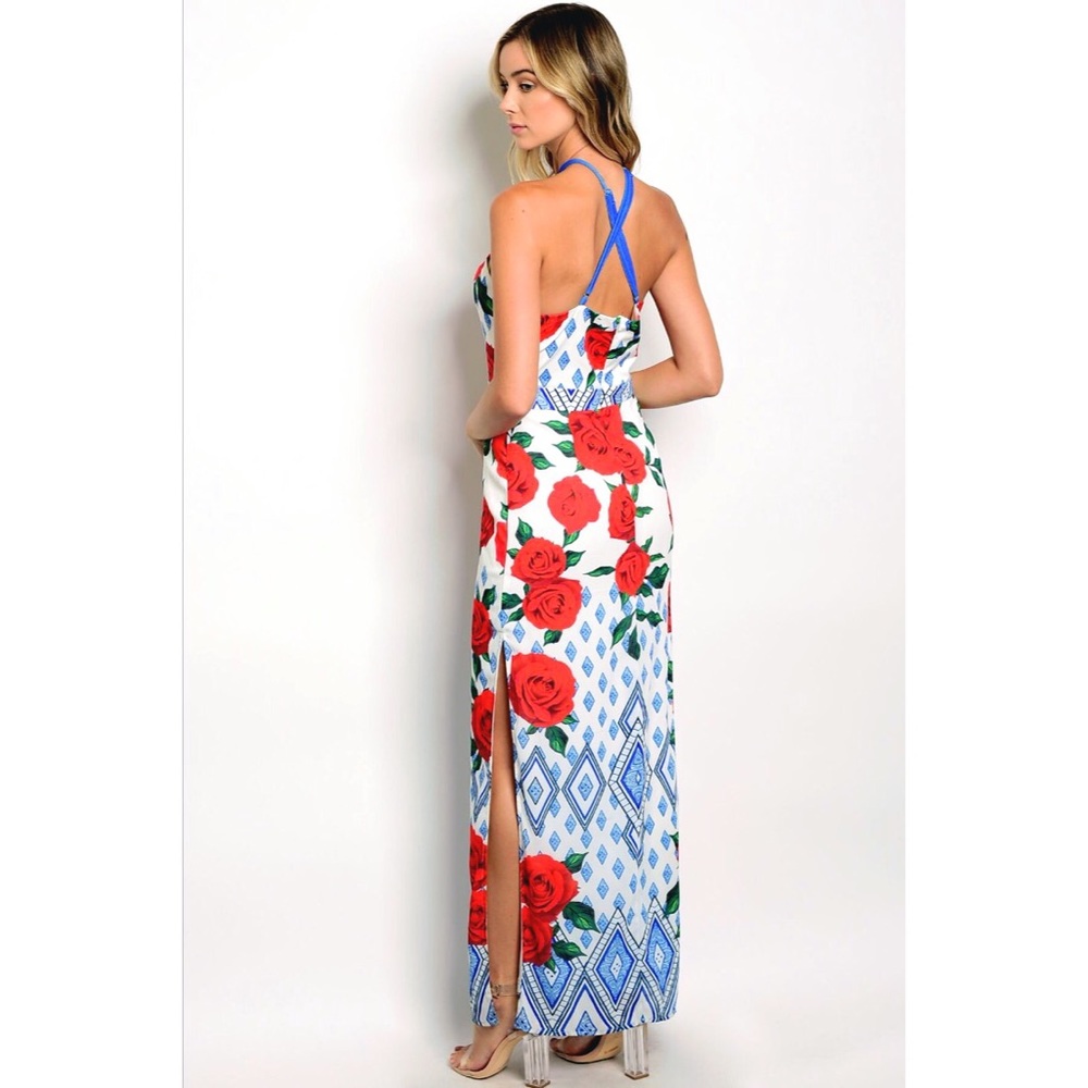 🌺FLORAL MAXI DRESS WITH BOTTOM SIDE SLIT- NEW🌺 - Picture 2 of 8