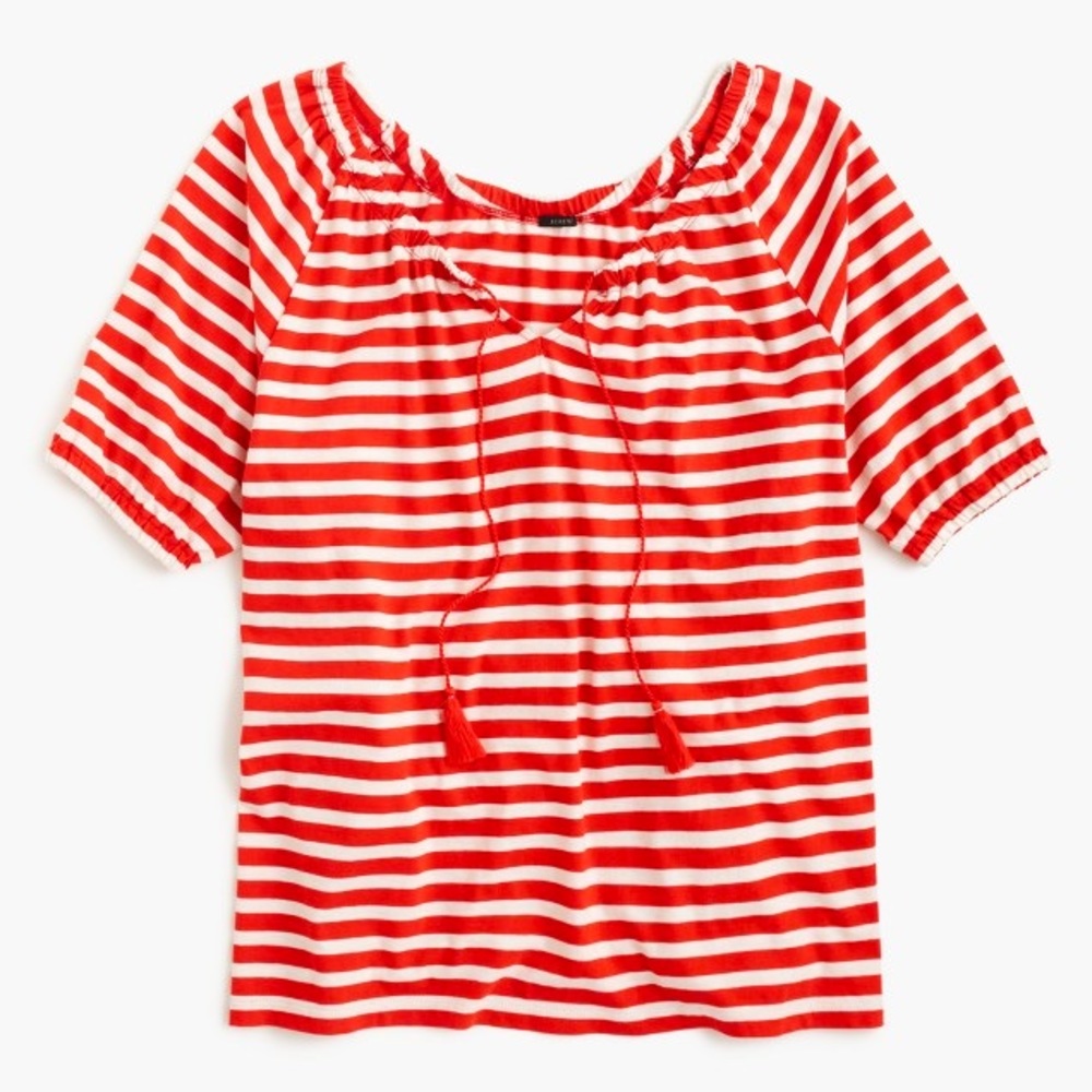 J. Crew Striped Peasant Top NWT
