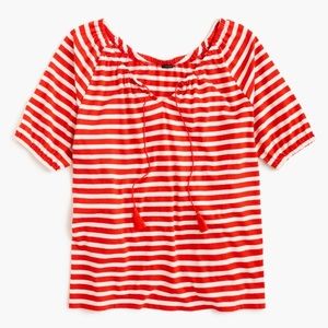 J. Crew Striped Peasant Top NWT